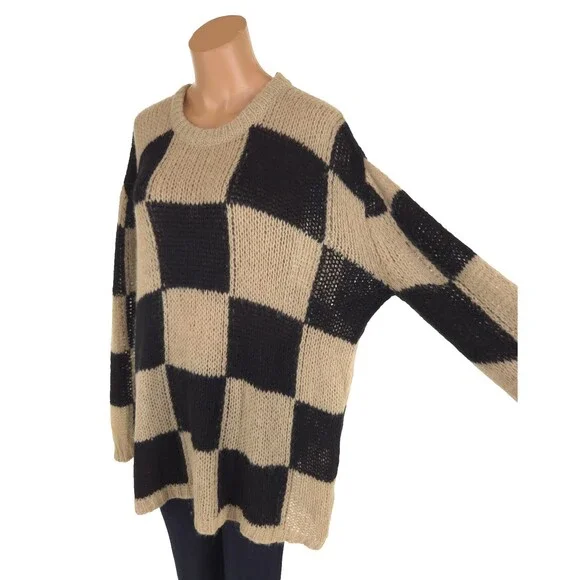 TheOpen Product Check Sweater Size 2 M Womens Check Knit $145 - Picture 6 of 12